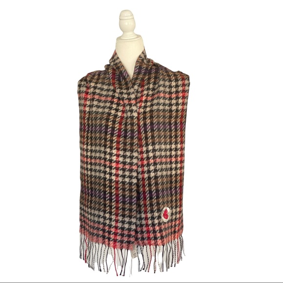 Steve Madden Houndstooth Italian Muffler Scarf Blush - Picture 2 of 4